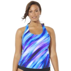 Swimsuits For All Women’s Plus Size Chlorine Resistant Racerback Tankini Top -Mizuno Shop GUEST 9987ab4e 309e 4076 b748 22e2440f8a32