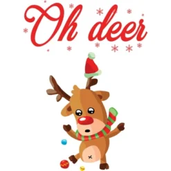 Women's Design By Humans Oh Deer - Christmas Sweater By Storms98 Racerback Tank Top