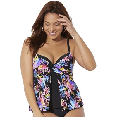 Swimsuits For All Women’s Plus Size Faux Flyaway Underwire Tankini Top 7 Swimsuits For All Women’s Plus Size Faux Flyaway Underwire Tankini Top - Image 5