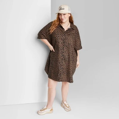 Women's Ascot + Hart Leopard Print Graphic Button-Down Dress - Brown 6 Women's Ascot + Hart Leopard Print Graphic Button-Down Dress - Brown - Image 4