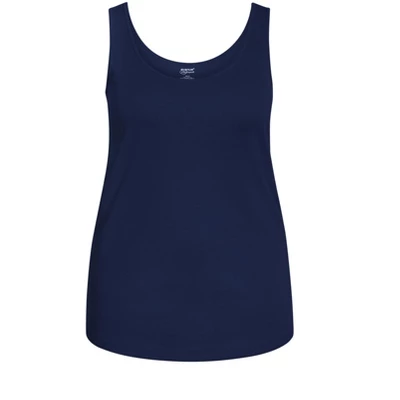 Women's Plus Size Plain Tank - Navy | AVENUE 3 Women's Plus Size Plain Tank - Navy | AVENUE - Image 2