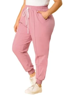 Agnes Orinda Women's Plus Size Skinny Drawstring Elastic Waist Contrast Color Comfort Athletic Jogger Pants -Mizuno Shop GUEST 9f4e0b2a 2df8 495f a37d 07f498096d9e