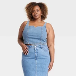Women's Slim Fit Smocked Back Denim Corset Tank Top - Ava & Viv™ 9 Women's Slim Fit Smocked Back Denim Corset Tank Top - Ava & Viv™ -Mizuno Shop GUEST 9f965ba9 ab8b 4351 a00f 426706901626
