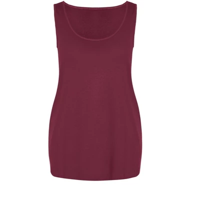 Women's Plus Size Plain Tank - Plum | AVENUE 4 Women's Plus Size Plain Tank - Plum | AVENUE - Image 2