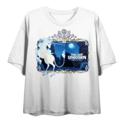 The Last Unicorn Cosmic Scene Crew Neck Short Sleeve Women's White Crop T-shirt -Mizuno Shop GUEST a90fce25 fb5b 4413 a33f 6498705c8eb0