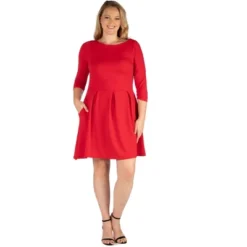 24seven Comfort Apparel Womens Plus Size Perfect Fit And Flare Pocket Dress -Mizuno Shop GUEST a96bc4f3 393b 494e 94b3 c580f3c6ac69