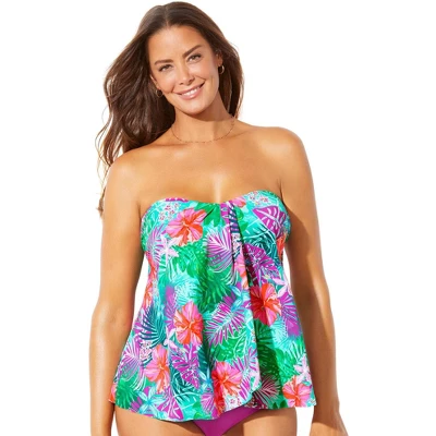 Swimsuits For All Women’s Plus Size Flyaway Bandeau Tankini Top 6 Swimsuits For All Women’s Plus Size Flyaway Bandeau Tankini Top - Image 4