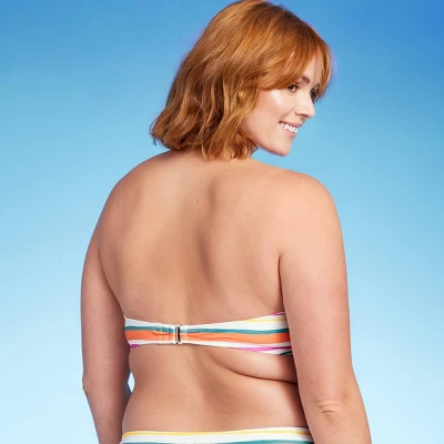 Women's Striped Twist Bandeau Bikini Top - Kona Sol™ Multi 6 Women's Striped Twist Bandeau Bikini Top - Kona Sol™ Multi - Image 4