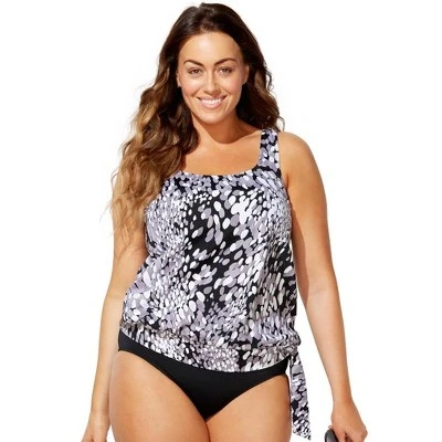 Swimsuits For All Women’s Plus Size Side Tie Blouson Tankini Top 15 Swimsuits For All Women’s Plus Size Side Tie Blouson Tankini Top - Image 13
