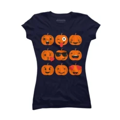 Junior's Design By Humans Halloween Pumpkins Emoji By Honeytree T-Shirt -Mizuno Shop GUEST afa0cd4c 2e66 42b2 9825 e5515780ea50