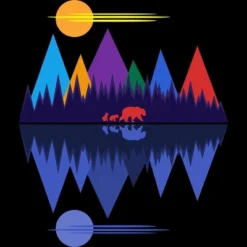 Women's Design By Humans Bears In The Mountains #4 By Rockettgraphics Racerback Tank Top