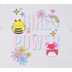 Squishmallows Girl Power Crew Neck Short Sleeve Women's White T-shirt