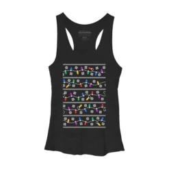 Women's Design By Humans Christmas Garland Lights Retro Pixel Pattern By R4Design Racerback Tank Top -Mizuno Shop GUEST b28876b5 3994 48c2 bf78 2ebaae9f6b82