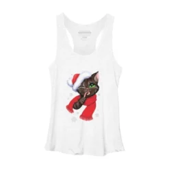 Women's Design By Humans Christmas Cat By POLINART Racerback Tank Top -Mizuno Shop GUEST b77769c5 3183 4943 89cc 2f9d0139dc0f