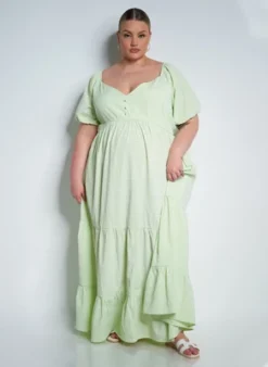 Rebdolls Women's Puff Sleeve Tiered Maxi Dress -Mizuno Shop GUEST b7a63968 bc7c 48e1 9d79 c3363727edc1