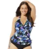 Swimsuits For All Women’s Plus Size Adjustable Underwire Tankini Top