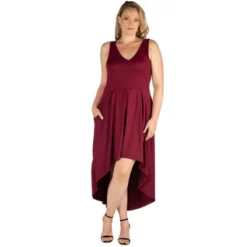 24seven Comfort Apparel Womens Plus Size High Low Party Pocket Dress -Mizuno Shop GUEST b8924bac 4a84 4a54 bf62 eb90efa3cf9f