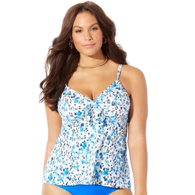 Swimsuits For All Women’s Plus Size Tie Front Underwire Tankini Top 13 Swimsuits For All Women’s Plus Size Tie Front Underwire Tankini Top - Image 11