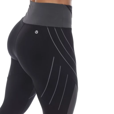 Women's High-Waist Reflective Piping Fitness Leggings - White Mark 5 Women's High-Waist Reflective Piping Fitness Leggings - White Mark - Image 3