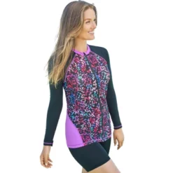 Swim 365 Women’s Plus Size Chlorine Resistant Long-Sleeve Colorblock Swim Tee -Mizuno Shop GUEST ba36c1b9 1486 4bca a692 8439ab865b68