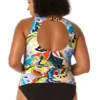 Anne Cole Plus - Women's Front Wrap High Neck Keyhole Tankini Swim Top