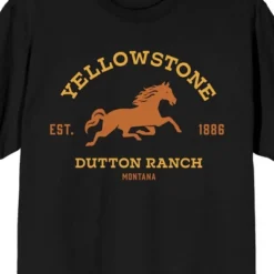 Yellowstone Dutton Ranch Crew Neck Short Sleeve Black Men's T-shirt
