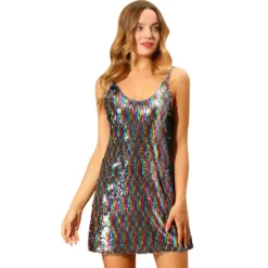 Allegra K Women's Glitter Sparkle Adjustable Prom Strap Mini Sequin Dress -Mizuno Shop GUEST bc5fbe95 2f24 4b04 9a7a 8ddf4b0f58da