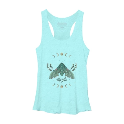 Women's Design By Humans Luna And Moth By EpisodicDrawing Racerback Tank Top 8 Women's Design By Humans Luna And Moth By EpisodicDrawing Racerback Tank Top - Image 6