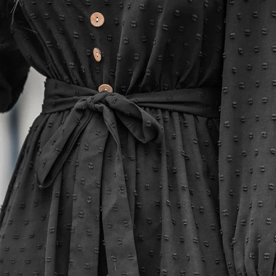 Women's Clip Dot Belted A-Line Midi Dress - Cupshe 3 Women's Clip Dot Belted A-Line Midi Dress - Cupshe