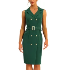 Allegra K Women's Sleeveless Notched Lapel Double Breasted Belted Work Office Dress 15 Allegra K Women's Sleeveless Notched Lapel Double Breasted Belted Work Office Dress -Mizuno Shop GUEST c206258f ab55 4f4f bbfd 3d35a421f89e