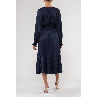 August Sky Women's Drawstring Neckline Midi Dress 3 August Sky Women's Drawstring Neckline Midi Dress