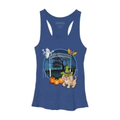 Women's Design By Humans Puppy Dog Witch Hat Halloween Ghost By Fractals Racerback Tank Top -Mizuno Shop GUEST c31b6897 ca5e 47e8 8f00 f294a8bddeb7