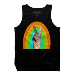 Design By Humans Peace Hand Symbol Stripes By PaperRescueDesigns Tank Top -Mizuno Shop GUEST c39bc868 a797 4772 aca9 93dead7c7ced