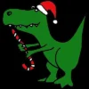 Women's Design By Humans Funny Christmas Green T-rex Dinosaur By SmileToday Racerback Tank Top -Mizuno Shop GUEST c5f28f79 da4e 42f6 8a95 47976d796ced