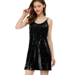 Allegra K Women's Glitter Sparkle Adjustable Prom Strap Mini Sequin Dress -Mizuno Shop GUEST c6952062 6746 48bc a022 abe6a448f9d4