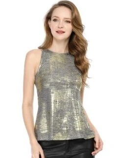 Allegra K Women's Party Shiny Sleeveless Club Metallic Tank Top 29 Allegra K Women's Party Shiny Sleeveless Club Metallic Tank Top -Mizuno Shop GUEST c69e7444 8163 4d90 8c2c 7cc7d57e2f31