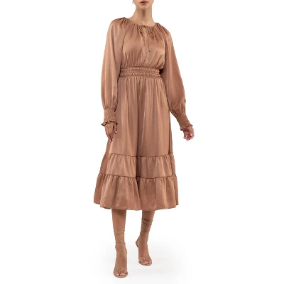 August Sky Women's Drawstring Neckline Midi Dress 8 August Sky Women's Drawstring Neckline Midi Dress - Image 6