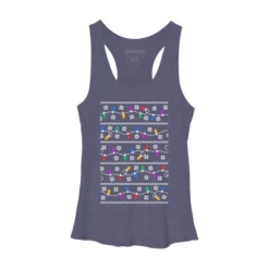 Women's Design By Humans Christmas Garland Lights Retro Pixel Pattern By R4Design Racerback Tank Top -Mizuno Shop GUEST c7cbab15 dc98 4308 9c6f 7a1fda4b6a06