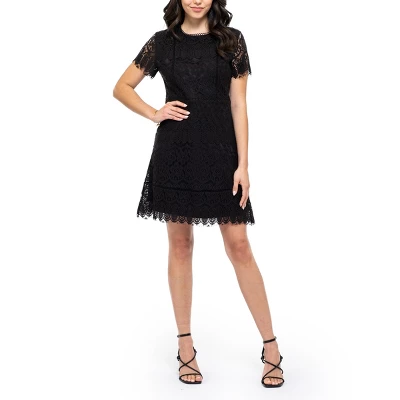 August Sky Women's Scalloped Lace Mini Dress 8 August Sky Women's Scalloped Lace Mini Dress - Image 6