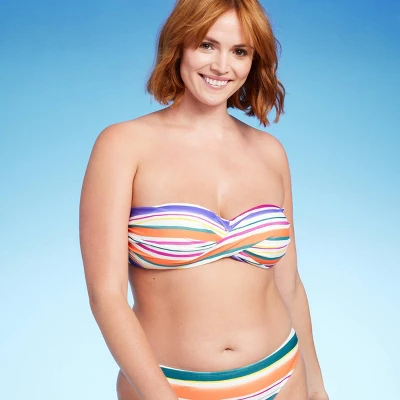 Women's Striped Twist Bandeau Bikini Top - Kona Sol™ Multi 5 Women's Striped Twist Bandeau Bikini Top - Kona Sol™ Multi - Image 3