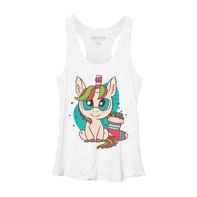 Women's Design By Humans Christmas Candy Cane Unicorn With Stocking By Rasok Racerback Tank Top 6 Women's Design By Humans Christmas Candy Cane Unicorn With Stocking By Rasok Racerback Tank Top - Image 4
