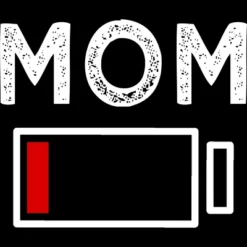 Junior's Design By Humans Mom Low Battery Alert By Shirtpublic T-Shirt