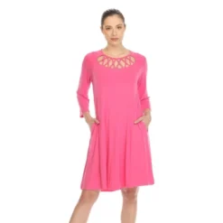 Women's Criss Cross Neckline Swing Dress -Mizuno Shop GUEST cb8ab9d3 7721 4f2a 86b8 3b09705612d4