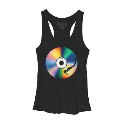Women's Design By Humans Music Disc By Clingcling Racerback Tank Top 4 Women's Design By Humans Music Disc By Clingcling Racerback Tank Top - Image 2