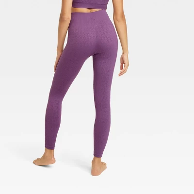 Women's High-Rise Textured Seamless 7/8 Leggings - JoyLab™ 3 Women's High-Rise Textured Seamless 7/8 Leggings - JoyLab™
