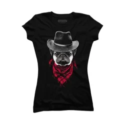 Junior's Design By Humans Cowboy Pug By Clingcling T-Shirt -Mizuno Shop GUEST cfec2d1d 0300 4a75 8014 b56e59c6e868