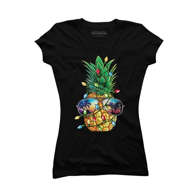Junior's Design By Humans Pineapple Christmas Tree Lights Xmas Men Gifts Sunglasses T-Shir By NekoShop T-Shirt 5 Junior's Design By Humans Pineapple Christmas Tree Lights Xmas Men Gifts Sunglasses T-Shir By NekoShop T-Shirt - Image 3