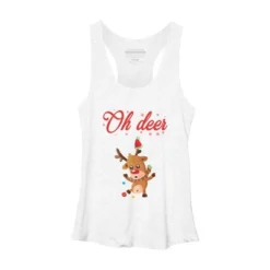 Women's Design By Humans Oh Deer - Christmas Sweater By Storms98 Racerback Tank Top -Mizuno Shop GUEST d0e3d3f1 5035 4208 a2eb 1b9382ee8b28