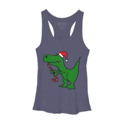 Women's Design By Humans Funny Christmas Green T-rex Dinosaur By SmileToday Racerback Tank Top -Mizuno Shop GUEST d2404661 39c9 43b6 ae75 d806e55ac43d