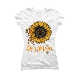Junior's Design By Humans Mother's Day Dog Mom Sunflower Paw By Dodorindesign T-Shirt -Mizuno Shop GUEST d33a4357 f8db 42b4 b4c6 bd0c719fa194